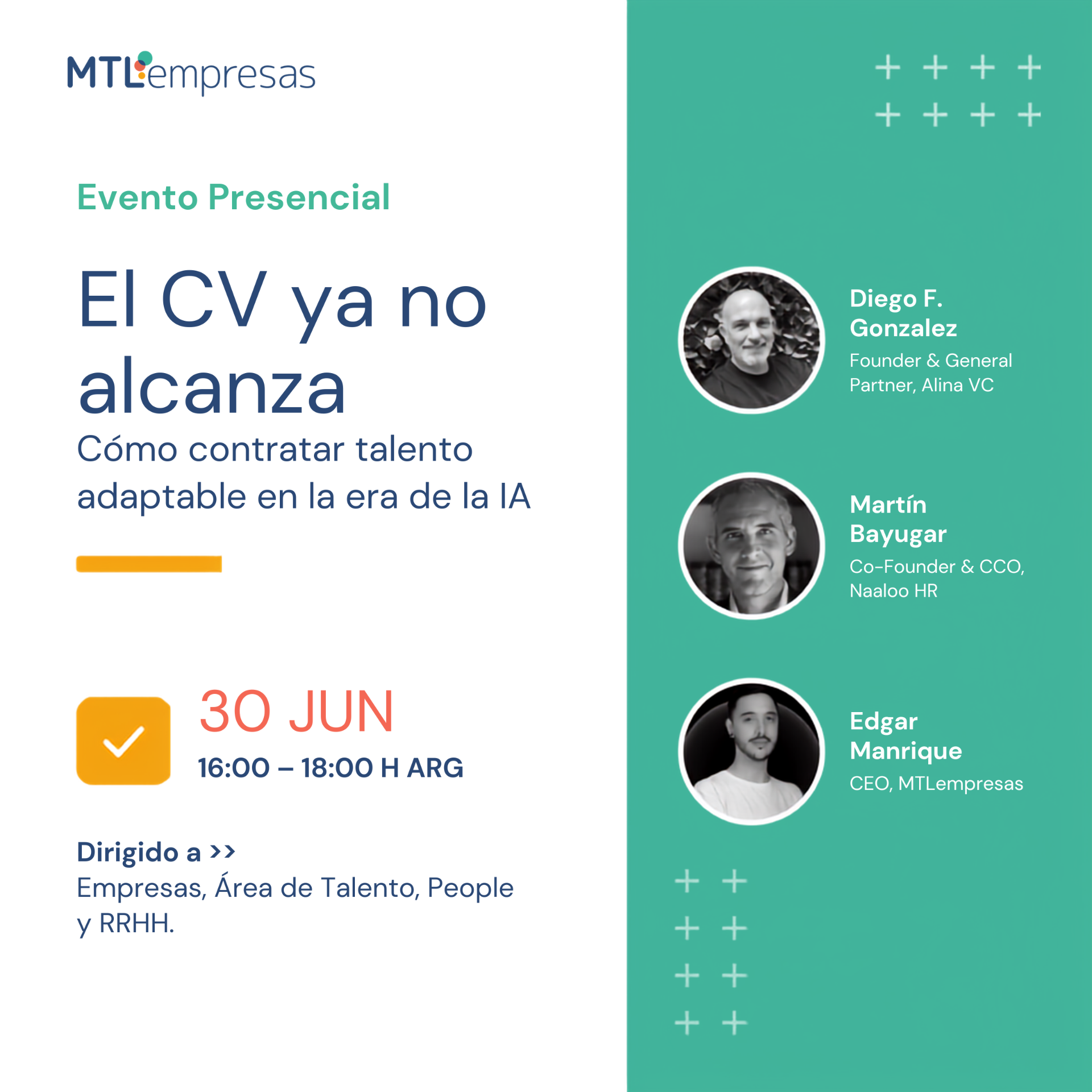 El CV ya no alcanza · Evento presencial MTLempresas, 30 de junio